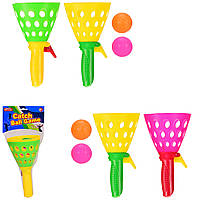 Игра ловушка CEL1203048 (240 шт/2)2 ракетки, 2 мячика,2 цвета микс, упаковка 13*38 см, р-р игрушки