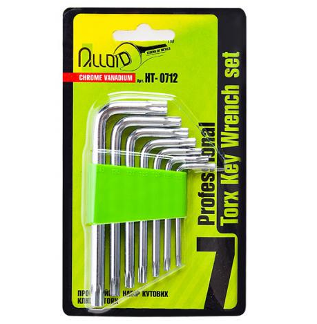 Набір Г-подібних ключів зірочки Alloid HT-0712 T10-40, TORX 7 одиниць