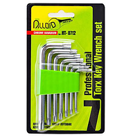 Набір Г-подібних ключів зірочки Alloid HT-0712 T10-40, TORX 7 одиниць