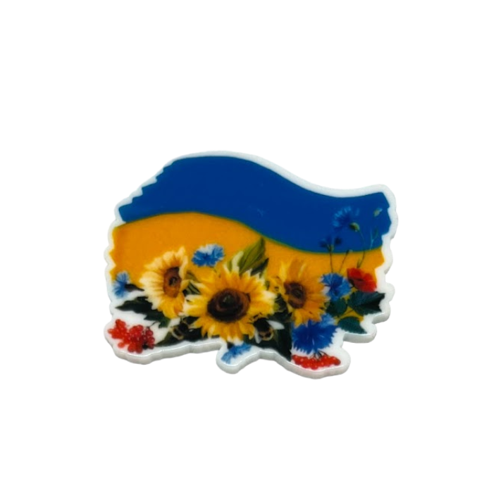 Кабошон (серединка для бантика) –Прапор України (сонях), розмір 3,5 см, шт