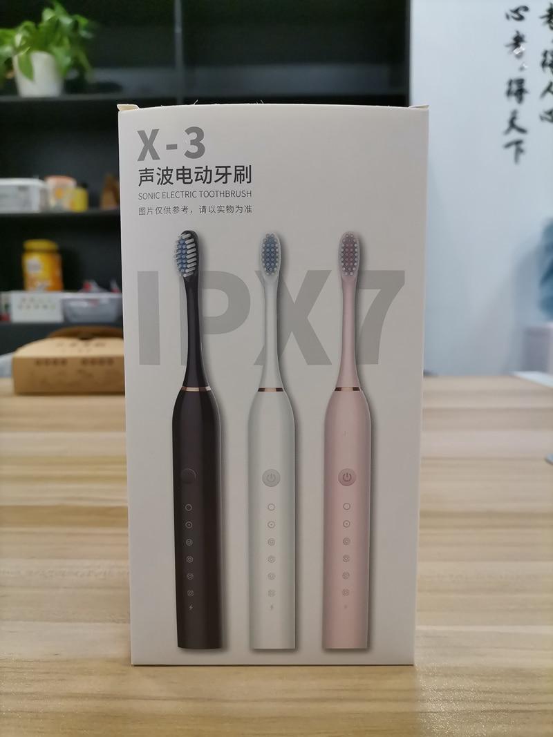 Електрична зубна щітка SONIC TOOTHBRUSH X-3, 6 режимів 4 насадки, звукова зубна щітка (200)