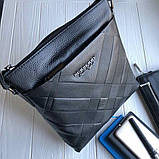 Чоловіча шкіряна сумка месенджер Burberry black, фото 5