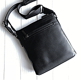 Чоловіча шкіряна сумка месенджер Burberry black, фото 2