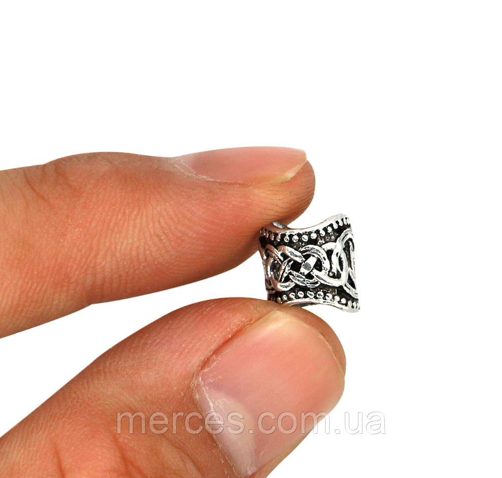 Аксесуар для дредів 5шт. прикраса для канекалону кос намистина для бороди метал руна вікінгів ромб Ангел, фото 1