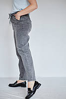 Женские весенние джинсы с широким пошивом суперБАТАЛ Кenalin с декором на поясе/ на резинке размер 31-38