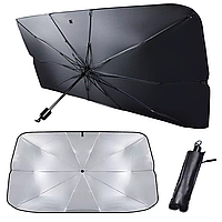 Автомобильная солнцезащитная шторка зонт для лобового стекла (120х70см) / Солнцезащитная автошторка