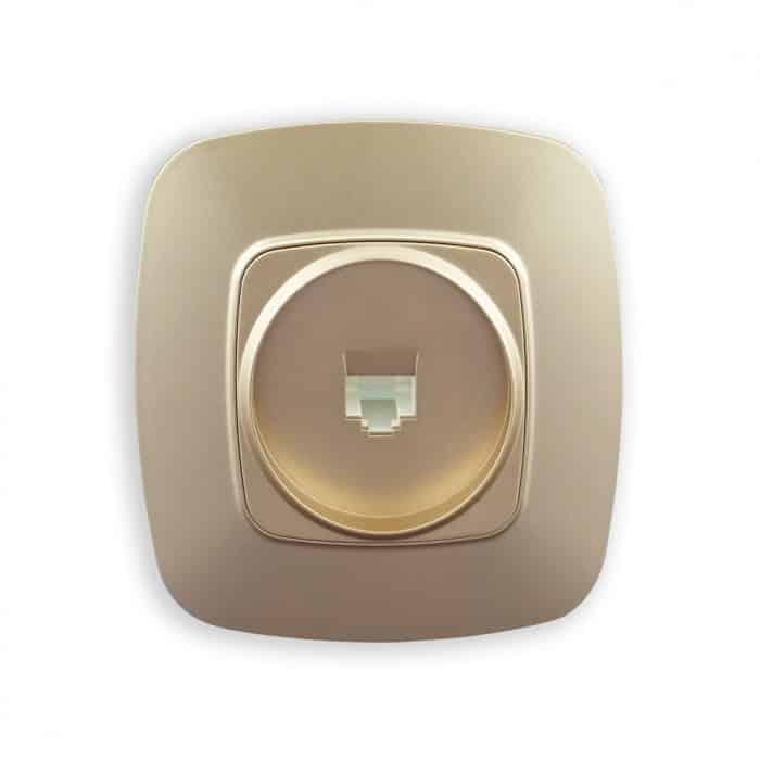 Розетка комп'ютерна золото ELA HOROZ ELECTRIC 112-007-0011-030