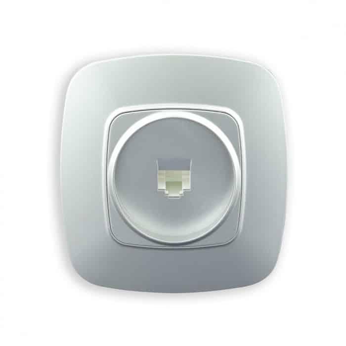 Розетка телефонна срібло ELA HOROZ ELECTRIC 112-007-0010-020