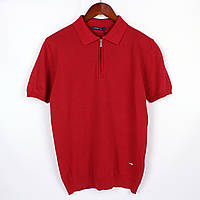 Мужская футболка Поло с резинкой внизу, мягкий тянущийся материал, цвет темно-серый Красный, M