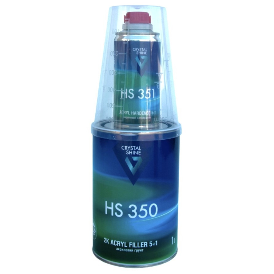 Акриловий грунт-наповнювач Crystal Shine Special Filler 350 HS сірий 1 л (із затвердником 0.2 л), фото 1