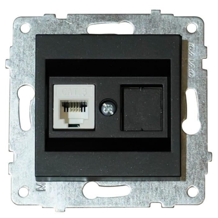 Механізм розетки комп'ютерної (CAT6) GRANO чорний OVIVO 600-000317-229