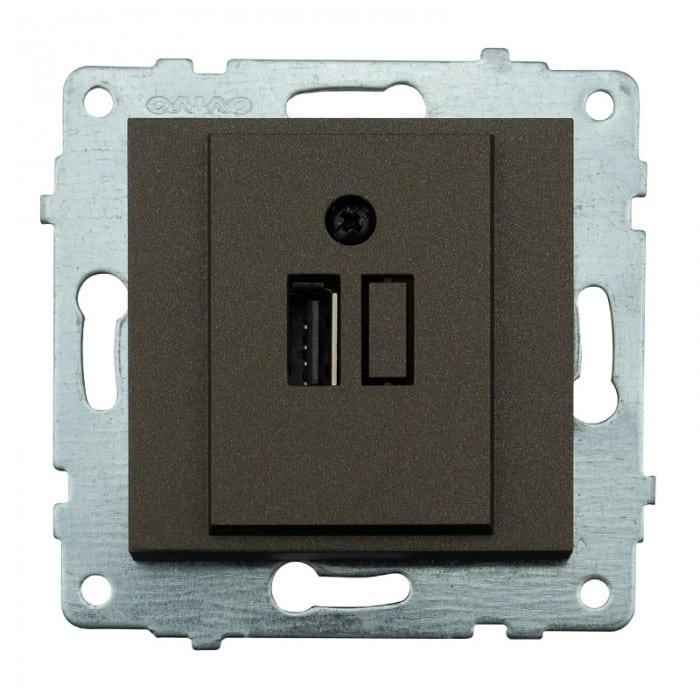 Механізм розетки USB з адаптером GRANO мока OVIVO 600-000319-245