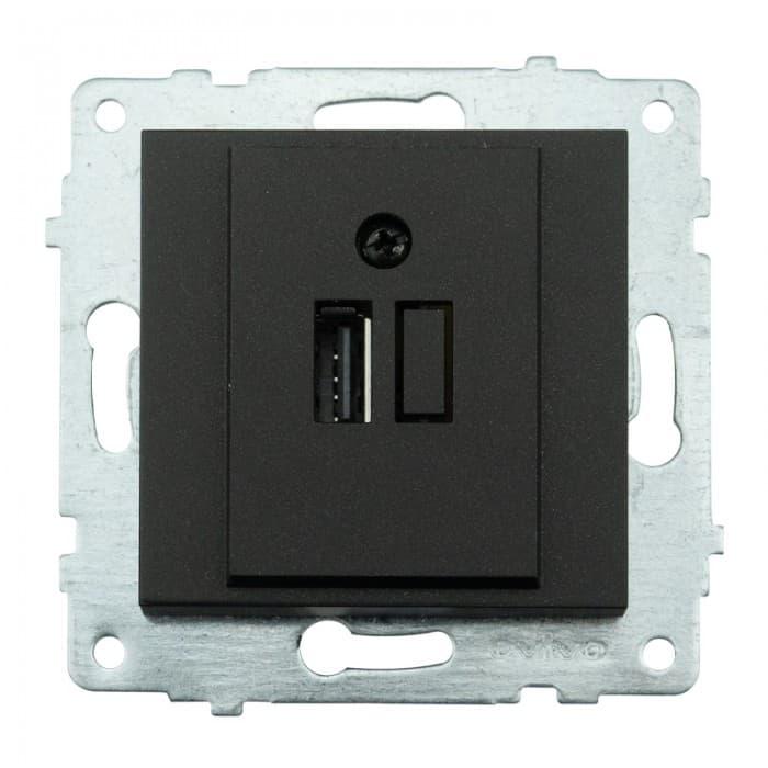 Механізм розетки USB з адаптером GRANO чорний OVIVO 600-000317-245