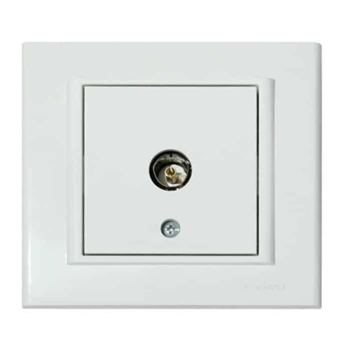Розетка ТВ прохідна біла MINA OVIVO 401-010300-224