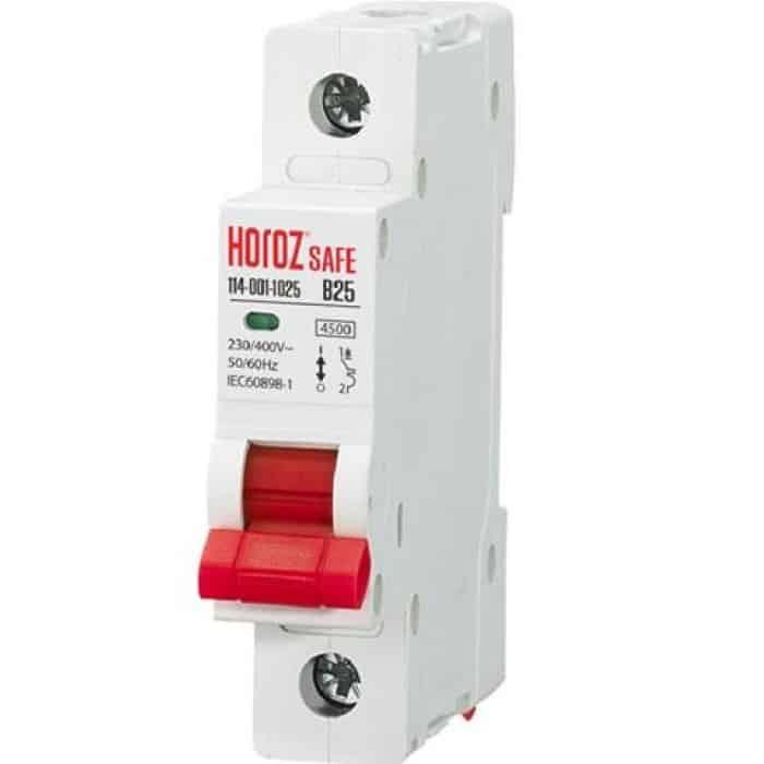 Автоматичний вимикач SAFE 25А 1P В HOROZ ELECTRIC 114-001-1025-010