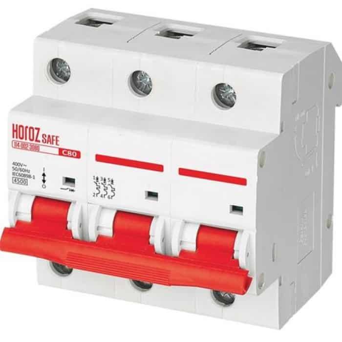 Автоматичний вимикач SAFE 80А 3P С HOROZ ELECTRIC 114-002-3080-010