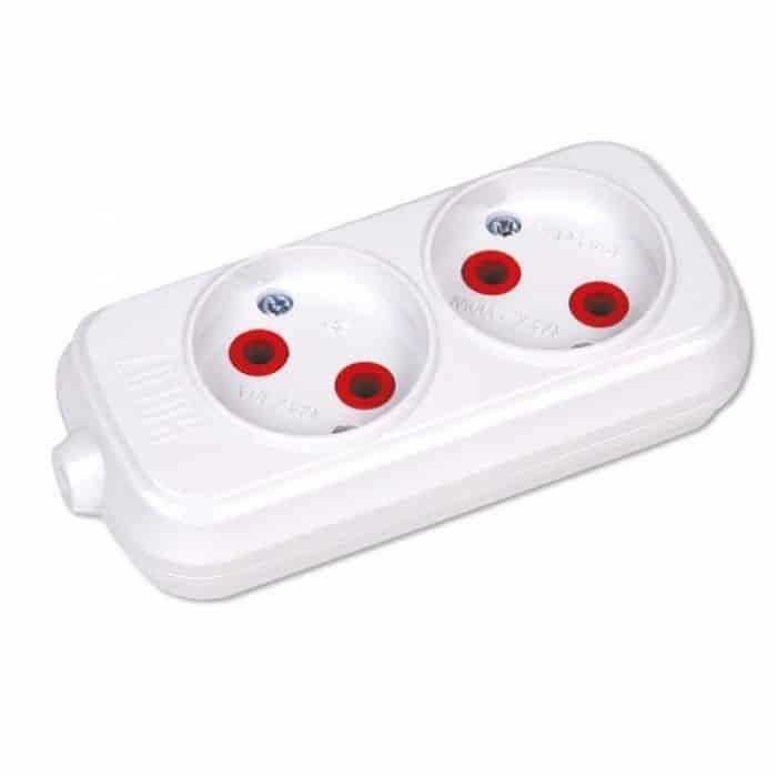 Колодка 2 гнізда HOROZ ELECTRIC 200-200-203