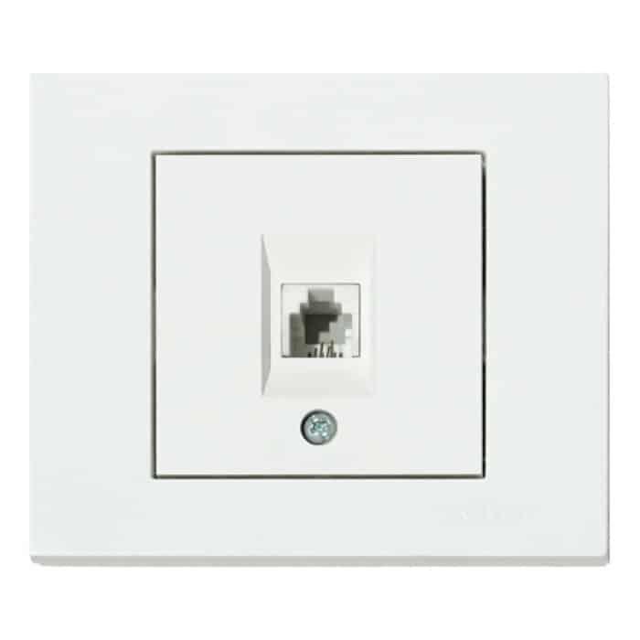 Розетка телефонна біла GRANO OVIVO 400-010300-221