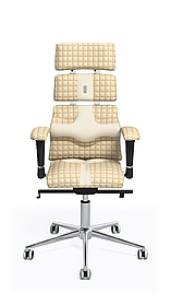 Ергономічне крісло Pyramid дизайнерський шов Quatro екошкіра Beige вставки Sand (Kulik System ТМ)