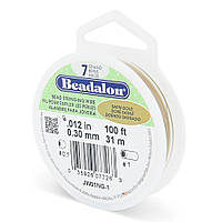 Тросик ювелірний Beadalon 7 струн, Satin Gold, товщина 0.30 мм, 100 футів (31 м)