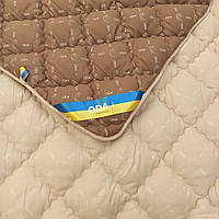 Ковдра холофайбер коричневе з написом - розмір євро