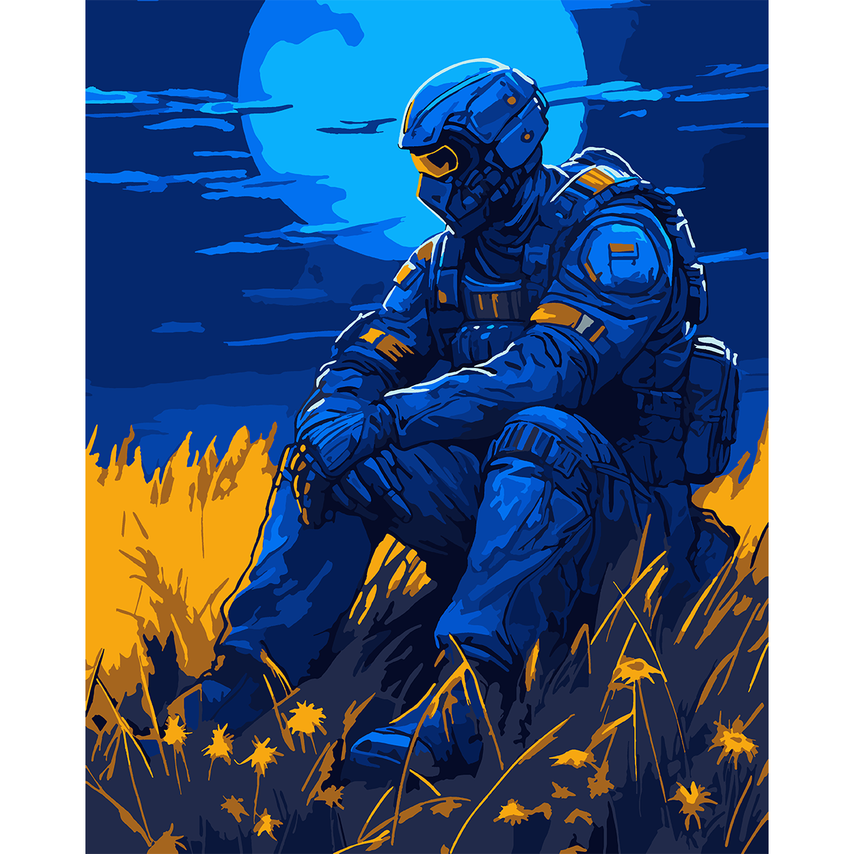 Картина за номерами SANTI Воїн 40*50 см метал. фарби, фото 1