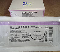 ПГА хірургічна нитка з посил. голкою, (Glikosorb) фіол USP 1(М 4),кол гол.1/2, 40мм,90 см