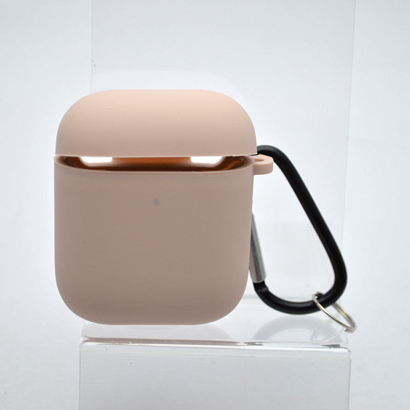 Чохол Silicon Case з мікрофіброю для AirPods 1/2 Pink Sand