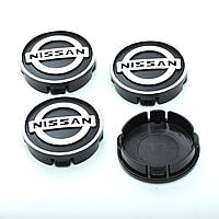 Колпачки на диски Nissan 60/55мм объемные 4 штуки