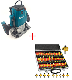 Комплект Професійний фрезер Makita RP2301FC + Набор фрез по дереву AL-FA 35 шт ALRBS35-8