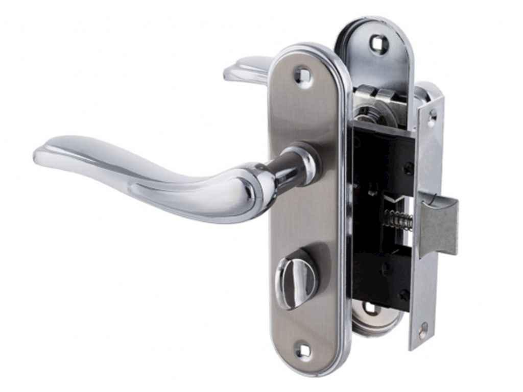 Комплект ручок з клямкою сатин/нікель ВК-70001 SN/СР 15-98-005 ТМ FZB BP, фото 1