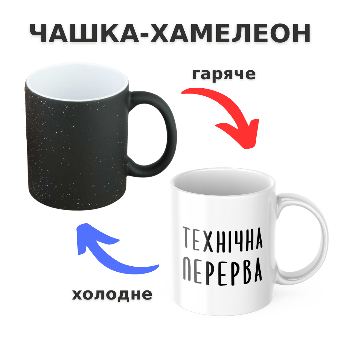 Чашка-хамелеон з принтом 330 мл Технічна перерва