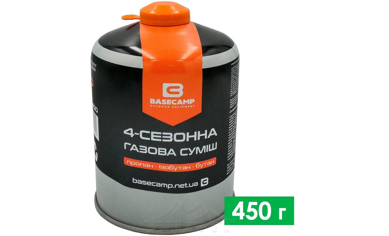 Різьбовий газовий балон 450 г BaseCamp 4 Season Gas, фото 1