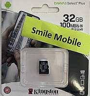 Картка пам'яті Kingston 32GB microSDHC Canvas Select Plus 100R A1 C10