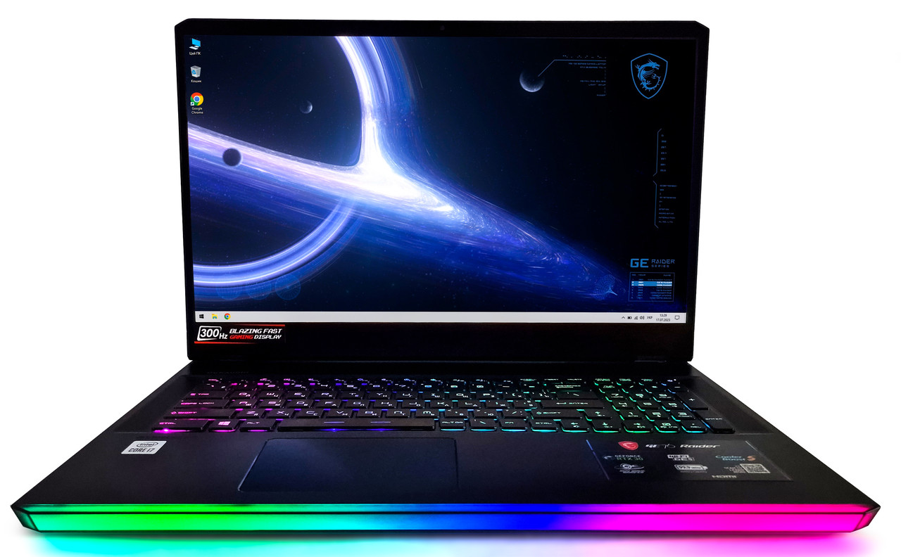 Ноутбук MSI GE76 Raider 10UG: Core i7-10870H / RAM 32 ГБ / GeForce RTX 3070, 140W / SSD 1 ТБ / 17.3" 300 Гц