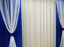 Комплект штор "Посейдон" + Ламбрекен + тюль (синій), фото 5