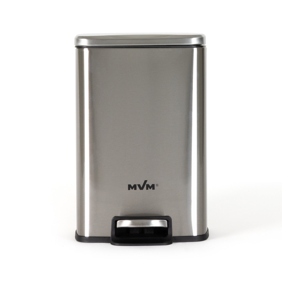 Відро для сміття MVM з кришкою і педаллю BIN-15 5 л Нержавіюча сталь (BIN-15 5L SS)