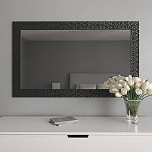 Настінне дзеркало в чорній рамі 126 на 76 Black Mirror примірочне для гардеробної кімнати