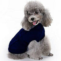 Свитер для собак вязанный «Премиум», темно-синий, одежда для собак мелких, средних пород