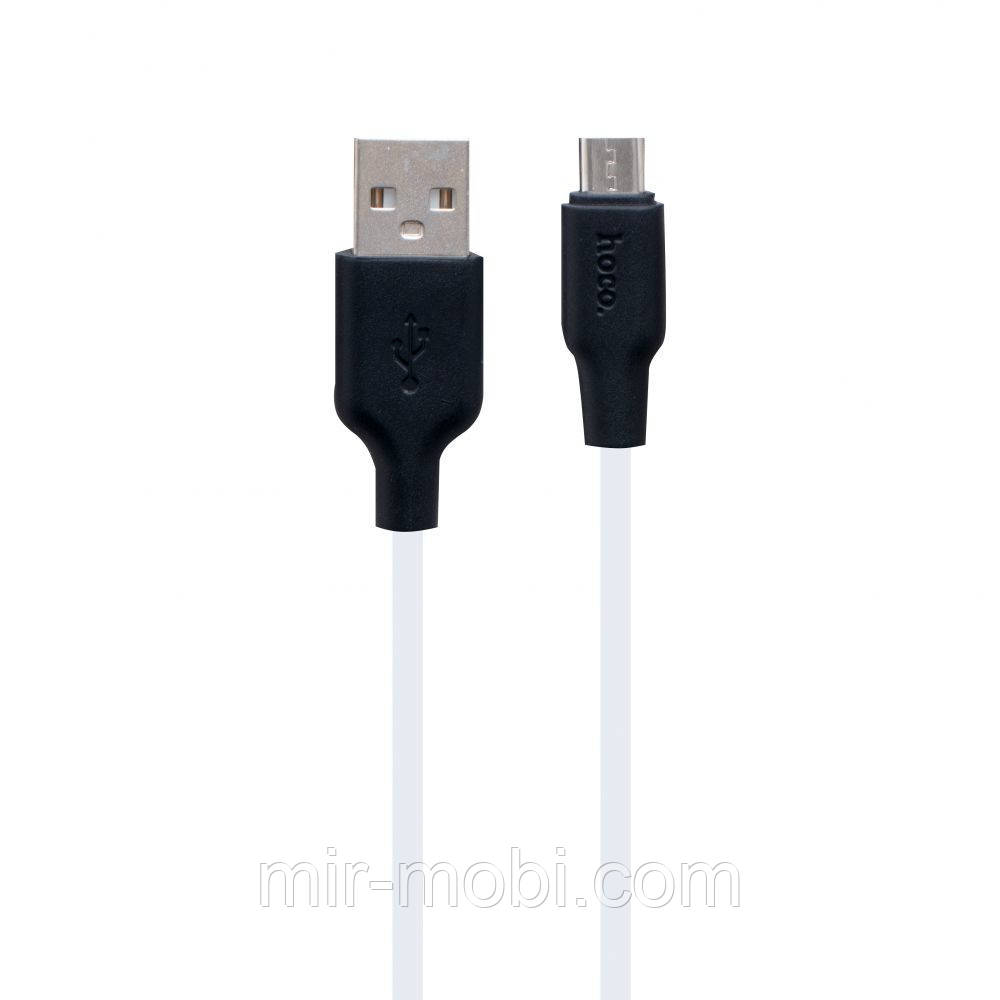 Кабель Hoco X21 Plus, Micro, 1m, 2.4A, White