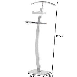 Підлогова вішалка для штанів та піджака WU-13 біла з дерева та сталі в спальню