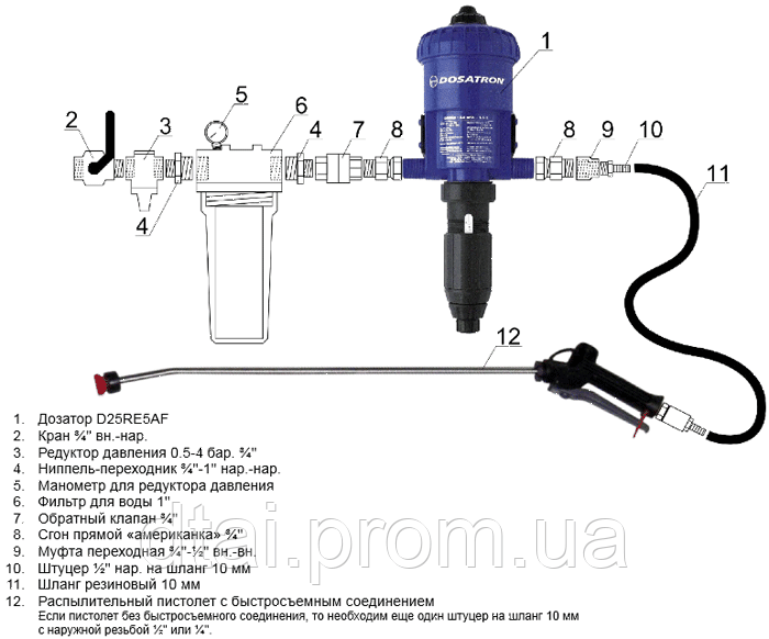 Дозатор (медикатор) Dosatron D25RE5VF - фото 6 - id-p1895636225