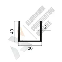 Алюминиевый швелер 20х40х2 мм (внутренний размер 16) - без покрытия (27-0197)