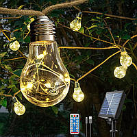 Ретро гирлянда уличная USB Powered & Solar Festoon Lights Outdoor, 9.6M / 31.5FT Солнечные гирлянды