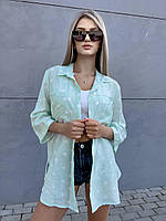 Женская пляжная туника-рубашка с принтом размер 42-54
