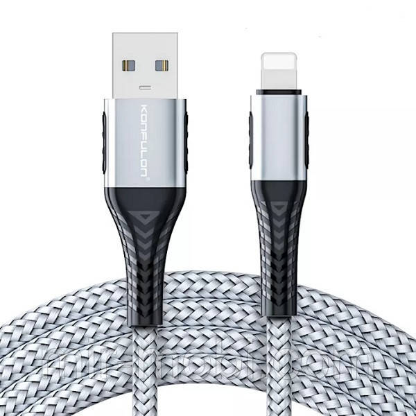 Кабель Konfulon DC33, Lightning, 1m, 3A, Gray