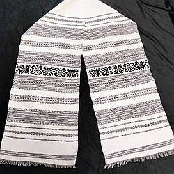 Весільний рушник без написів Чорно-білий 190х33 см Універсальний весільний рушник