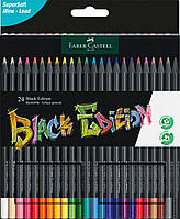 Карандаши цветные Faber-Castell Black Edition colour pencils 24 цвета трехгранные черное дерево, 116424