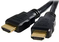 Шнур HDMI (штекер - штекер) v.1,4, діаметр - 6 мм, gold, 1.5м "позолочений"