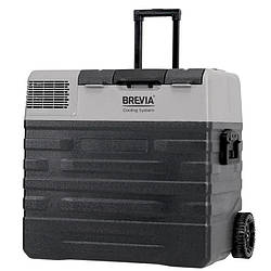 Автохолодильник компрессорный 62л BREVIA холодильник пластиковый 12/24В 220В на колесах Черный (22790)